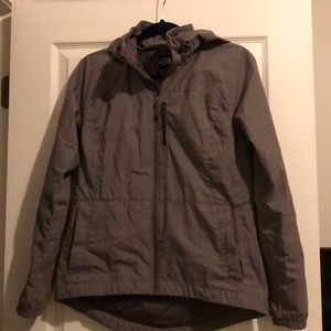 North Face Purple Plaid Hooded Jacket